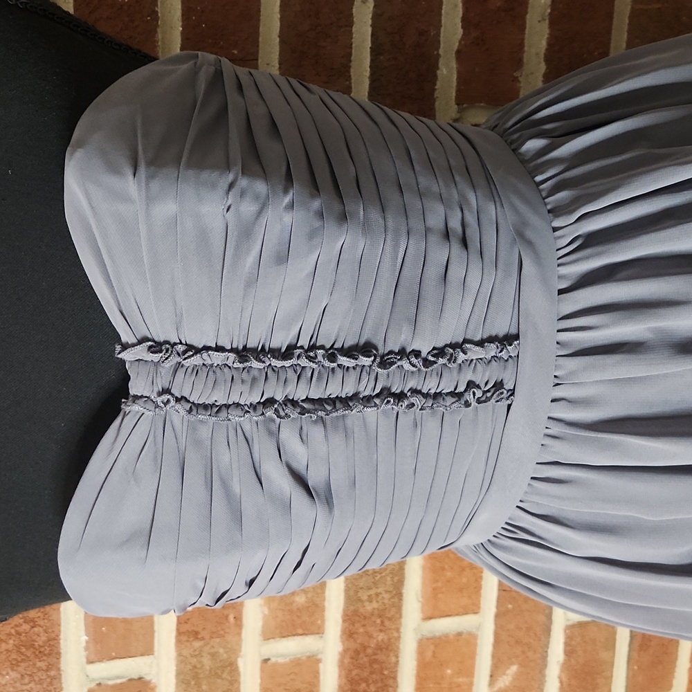 Alfred Angelo strapless chiffon dress, Charcoal, size 0 - Picture 2 of 7